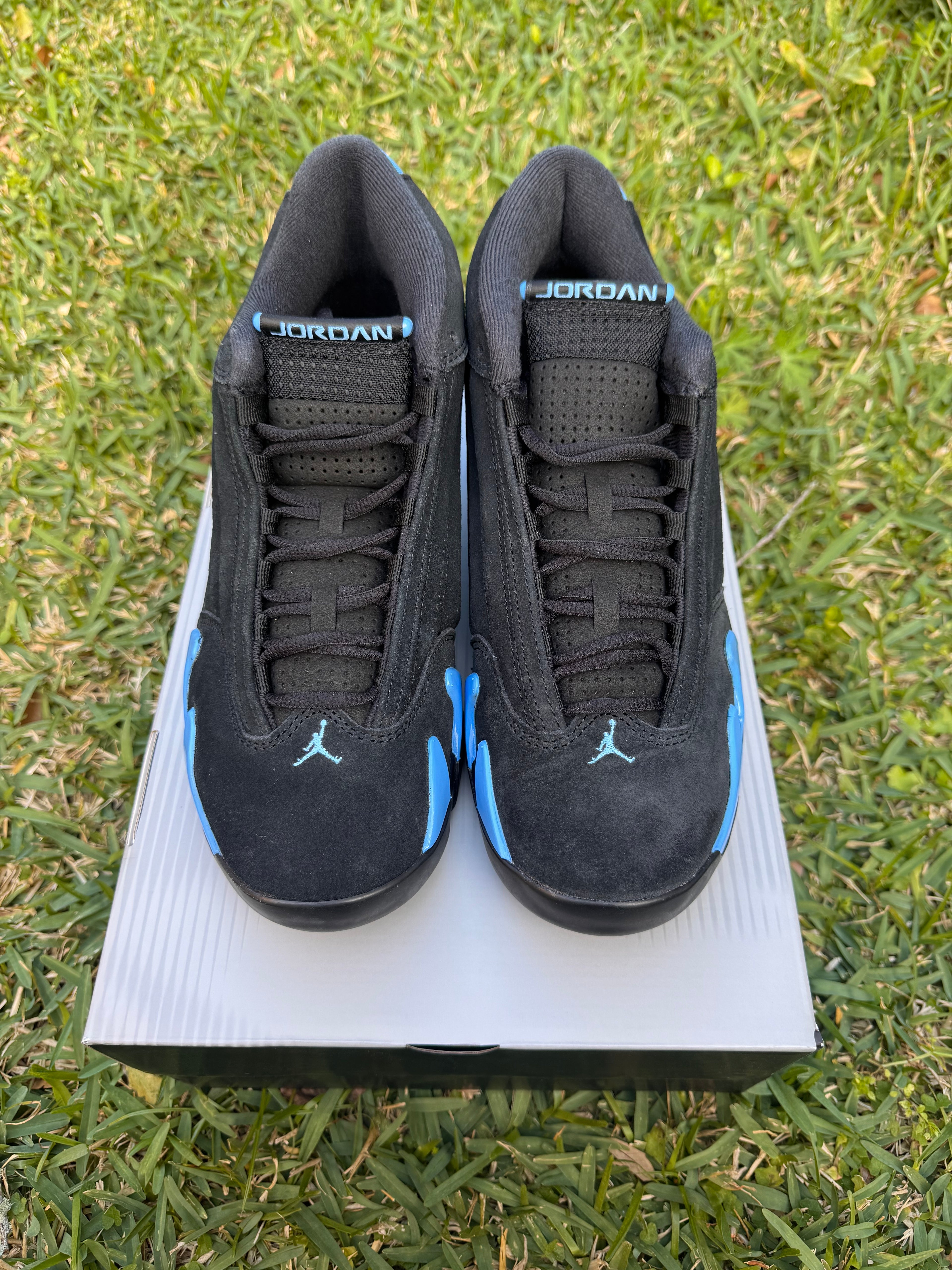 Jordan 14 Retro “Black University Blue” — UNC HEAT 🔥