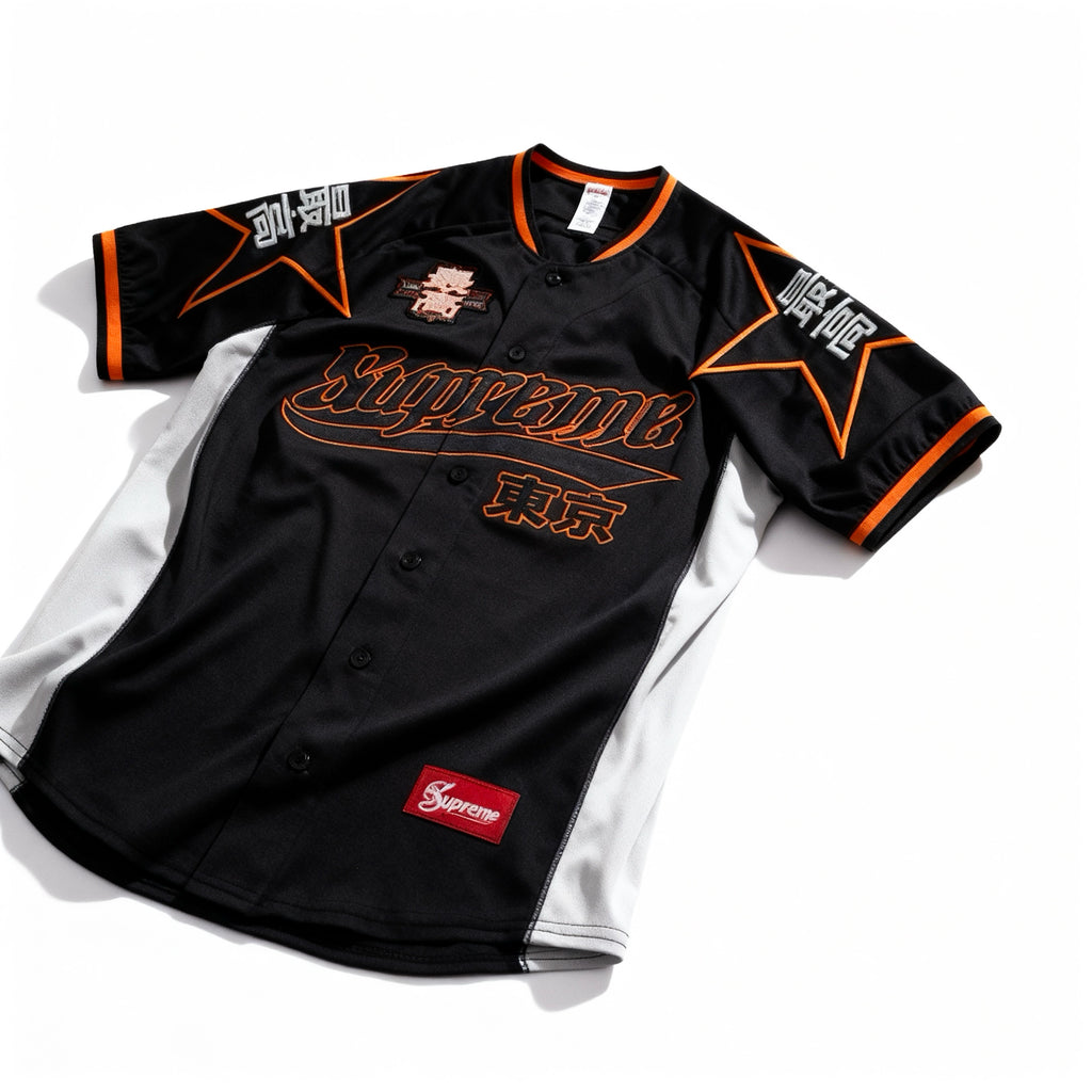 SUPREME Stars Baseball Jersey Black — STREET STATEMENT PIECE 🔥